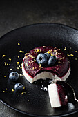 Panna cotta with blueberry jelly