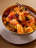 Spaghettini with Norway lobster and black truffle