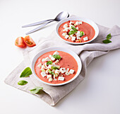 Andalusian tomato soup with feta and chilli