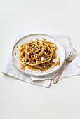 Bucatini with anchovies and spicy crumbles