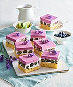 Lime Blueberry Cake Squares