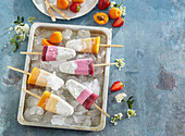 Fruity ombre ice cream pops