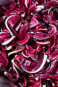 Red radicchio leaves