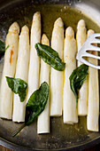 White asparagus with sage