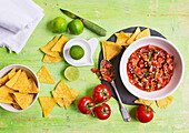 Tomato salsa with nachos