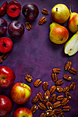 Plums, pears, apples and pecan nuts