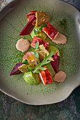 Lobster with beets