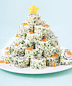 Christmas tree made from sushi
