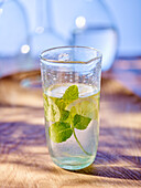 Sassy water with cucumber, lemon and mint
