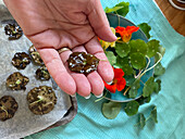 Crisps made from nasturtium flowers