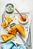 Breaded feta with honey