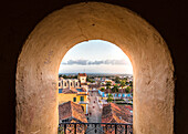 The streets and rooftops of historic Trinidad at sunset, Trinidad, Cuba, Central America\n