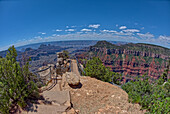 An overlook along the Transept Trail with Oza Butte just right of center at Grand Canyon North Rim, Grand Canyon National Park, UNESCO World Heritage Site, Arizona, United States of America, North America\n