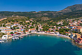 Aerial view of coastline near Zola, Kefalonia, Ionian Islands, Greek Islands, Greece, Europe\n