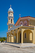 View of typical Greek Orthodox Church near Lakithra, Kefalonia, Ionian Islands, Greek Islands, Greece, Europe\n