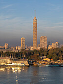 Cairo Tower, the tallest structure in Egypt and North Africa, rising 187 meters, Nile River, Cairo, Egypt, North Africa, Africa\n