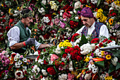The Offering of Flowers to the Virgen del Pilar is the most important and popular event of the Fiestas del Pilar held on Hispanic Day, Zaragoza, Spain\n