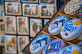 Souvenirs in Argostoli, capital of Cephalonia, Argostolion, Kefalonia, Ionian Islands, Greek Islands, Greece, Europe\n