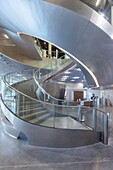 France, Gard, Nimes, Musee de la Romanite by architect Elizabeth de Portzamparc, double helix staircase\n