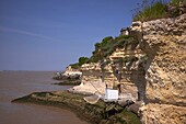 Frankreich, Charente Maritime, Meschers sur Gironde, die Klippen von Meschers von der Troglodytenstätte der Regulus-Höhlen aus