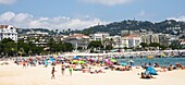 France, Alpes-Maritimes , Cannes, La Croisette and the beach\n