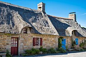 France, Finistere, Aven Country, Nevez, Kerascoet thatched houses village (16th century)\n