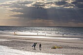 Frankreich, Pas de Calais, Wissant, Kitesurfen