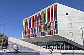 France, Nord, Lille, Stephane Hessel house, modern building designed in 2016 by architect Julien De Smedt and home to Youth Hostel and other infrastructure\n