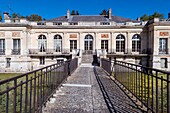 France, Oise, Ricquebourg castle, with its Eiffel style bridge\n