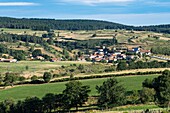 Frankreich, Haute-Loire, Chanaleilles entlang der Via Podiensis, einer der französischen Pilgerwege nach Santiago de Compostela oder GR 65