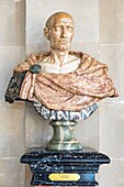 France, Seine et Marne, Maincy, the castle of Vaux le Vicomte, the room of the Guards or Salon Ovale, bust of Caesar\n