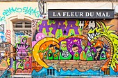 Frankreich, Bouches du Rhone, Marseille, Cours Julien, die Straße von Bussy dem Indianer, Straßenkunst