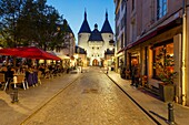 France, Meurthe et Moselle, Nancy, the 14th century Craffe gate built in medieval times from Grande rue (Grande street)\n