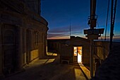 France, Gironde, Verdon-sur-Mer, rocky plateau of Cordouan, lighthouse of Cordouan, classified Historical Monuments, kitchen of lighthouse keepers at dusk\n