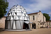 France, Charente Maritime, the Saintonge, Saintes, Musical and digital carousel installed in the courtyard of the Abbaye aux Dames\n