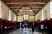 France, Cote d'Or, Beaune, Burgundy climates listed as World Heritage by UNESCO, Hospices de Beaune, Hotel Dieu, Grand' room known as Room of the Poor\n