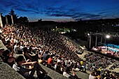 France, Vaucluse, Vaison la Romaine, the ancient theater, show during the Choralies in august, music, choir, evening\n