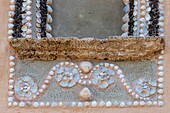 France, Var, Le Val, the Notre Dame de Pitié chapel is one of the emblematic monuments that benefit from the heritage lotto imagined by Stéphane Bern, one of the five niches in alcove of the facade, decorated with rinceau of seashells, after restoration\n