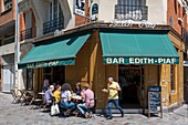 France, Paris, Saint Fargeau district, Edith Piaf square, Edith Piaf bar\n