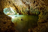 France, Ardeche, Reserve Naturelle des Gorges de l'Ardeche, Saint Remeze, Resurgence de la Cathedrale\n