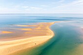 Frankreich, Charente Maritime, Insel Re, Loix, Pointe du Fier, Sandbank le Bucheron (Luftaufnahme)