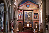 France, Charente Maritime, Jonzac, Altarpiece of St Gervais St Protais church\n