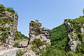France, Hautes-Alpes, regional natural park of Baronnies provençales, Val Buëch-Méouge, Gorges of Méouge on the road D942\n