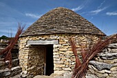 France, Doubs, Nancray, Maisons Comtoises museum, Caborde, hut built in the dry stone vineyards, Besançon The Tilleroyes dated 19th century\n