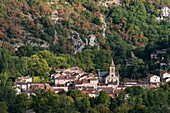 Frankreich, Okzitanien, Departement Lot, Geopark von Quercy, Dorf Vers im Lot-Tal