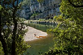 France, Ardeche, Reserve Naturelle des Gorges de l'Ardeche, Saint Remeze, descent of the Gorges de l'Ardeche\n