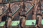 France, Bas Rhin, Strasbourg, old town listed as World Heritage by UNESCO, Notre Dame cathedral, north facade, buttresses\n