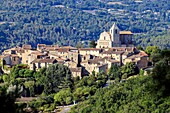 France, Vaucluse, regional natural reserve of Luberon, Saignon, the village, the church Notre Dame of Pity or Saint Marie de Saignon of the XIIe century\n