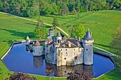 France, Gironde, chateau de la Brede where lived Montesquieu (aerial view)\n