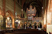 Frankreich, Bas Rhin, Straßburg, Altstadt, die von der UNESCO zum Weltkulturerbe erklärt wurde, protestantische Kirche Saint-Pierre-le-Jeune, Gewölbe aus dem 14. Jahrhundert, überragt von einer Silbermann-Orgel (1780)